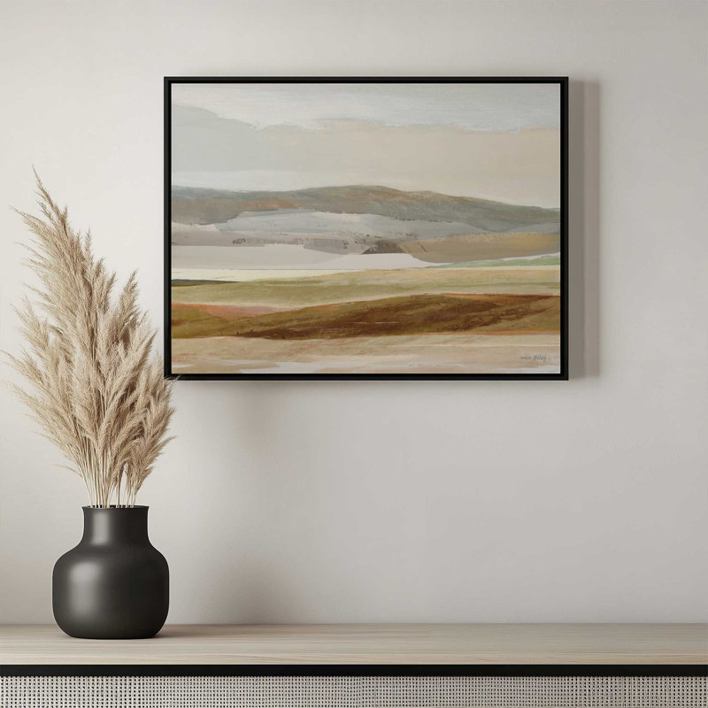«Rolling Hills» par Amber Sterling, reproduction d'art, L 32 po x H 24 po, Doré, Toile avec cadre