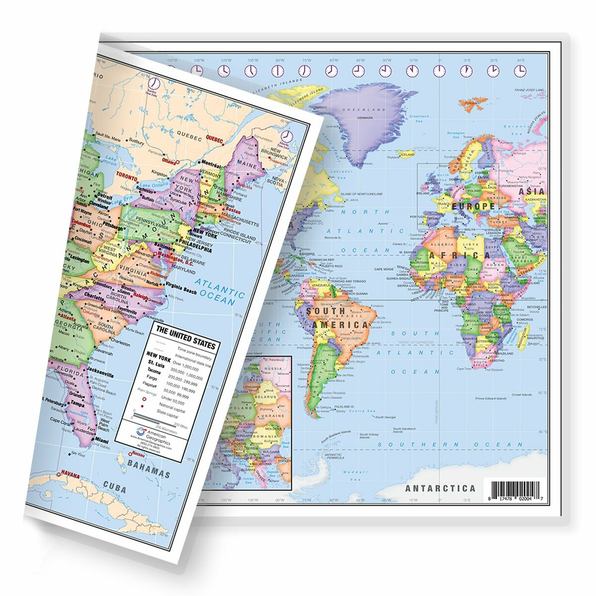 USA Map for Kids - Laminated - United States Wall Chart Map (18 x 24)