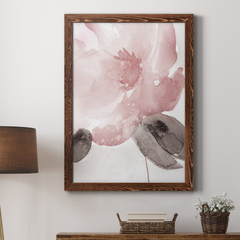 Blush Bloom I - peinture sur toile encadrée, Érable, H 31,5 po x l 23,5 po x P 1,5 po