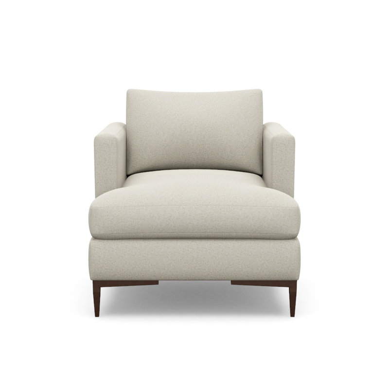 Aiden Accent Chair, Polished Stainless, Cottontail Natural 