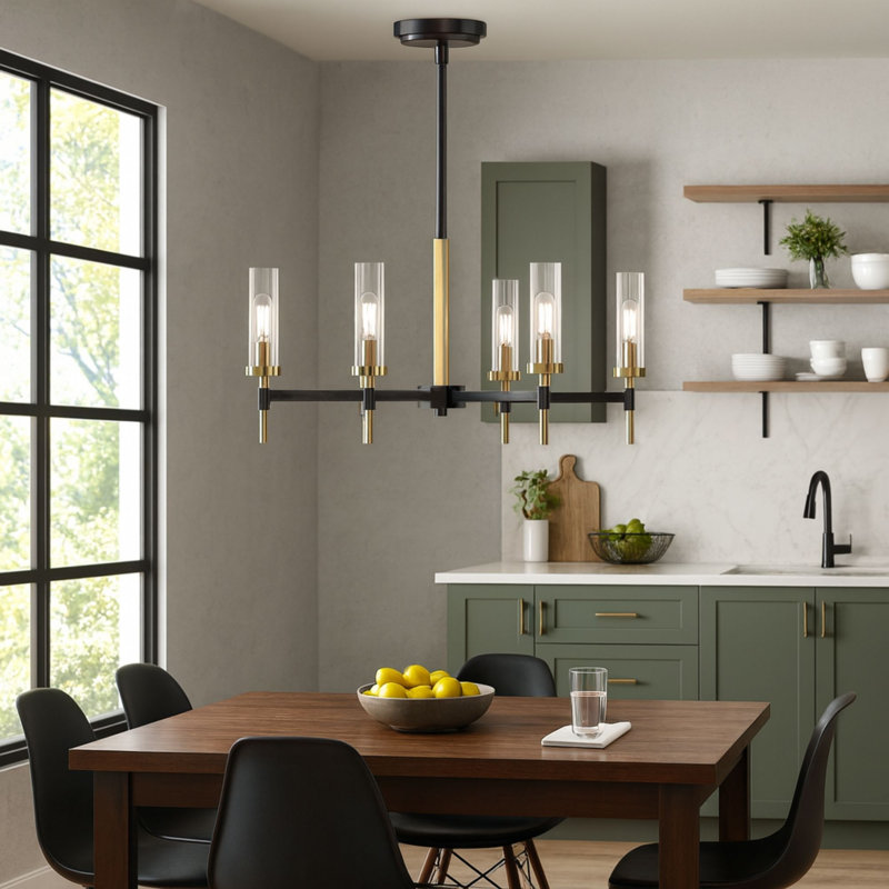 Anston 6-Light 26” Wide Chandelier Light with Clear Glass