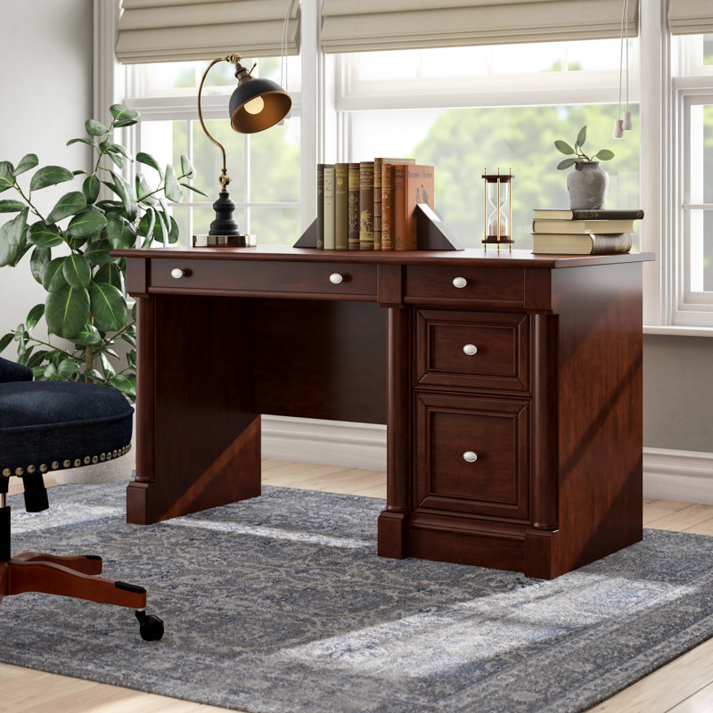 Avenue Eight Computer Desk with Drawers, Select Cherry