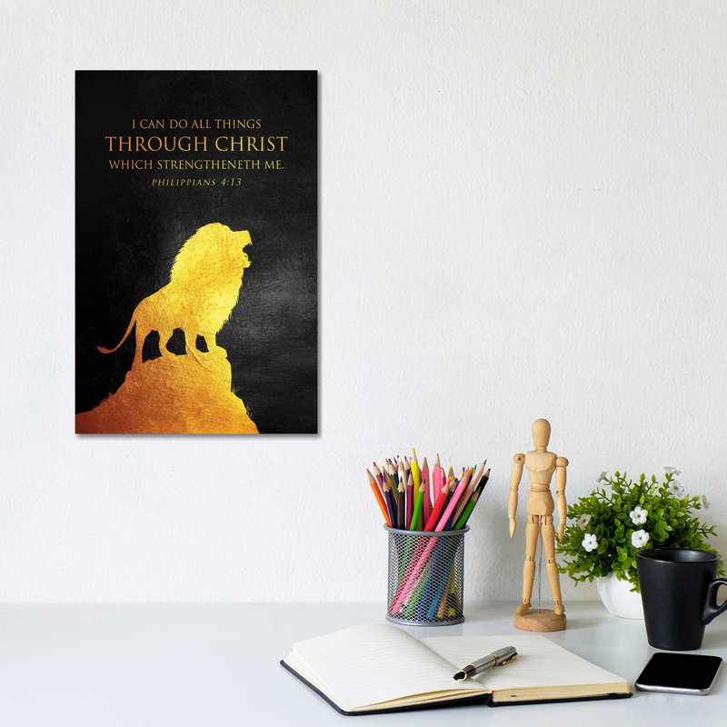 Philippians 4:13 Bible Verse by Adrian Baldovino - Print on Canvas, Wrapped Canvas, 20.32 cm H x 30.48 cm W