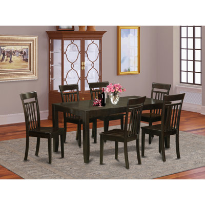Smithers Rubberwood Solid Wood Dining Set