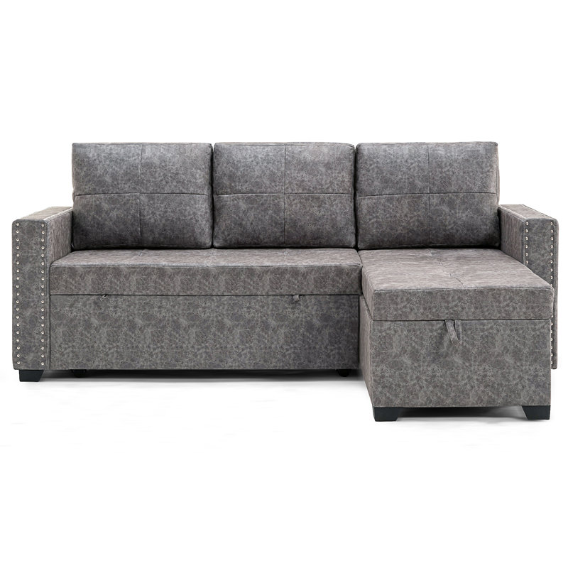 Upholstered 84 " L-Shaped Sofa Bed