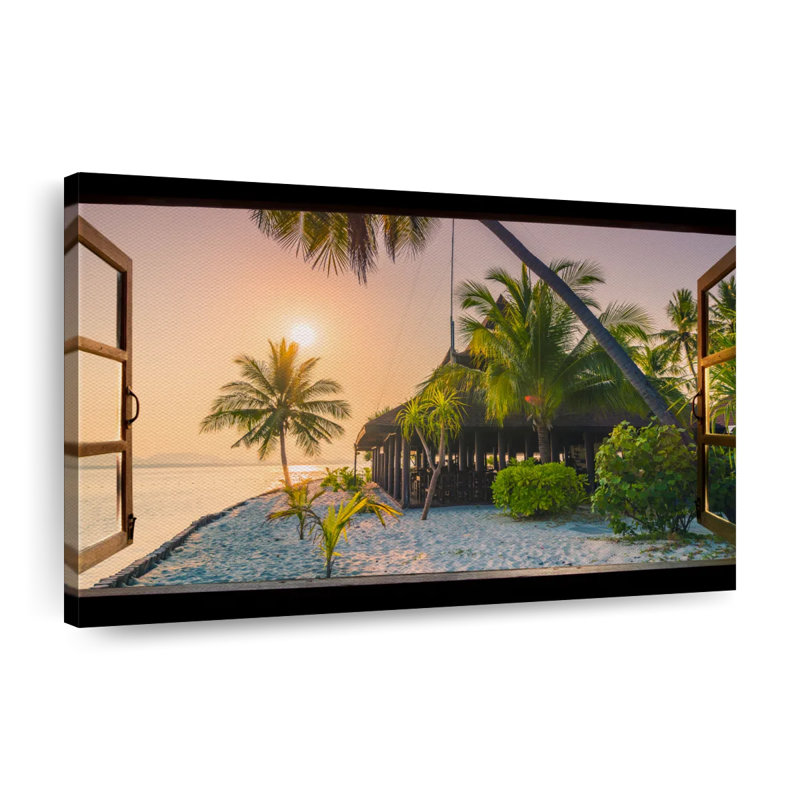 «Window to Serene Beach», reproduction sur toile tendue, H 8 po x l 12 po x P 1 po
