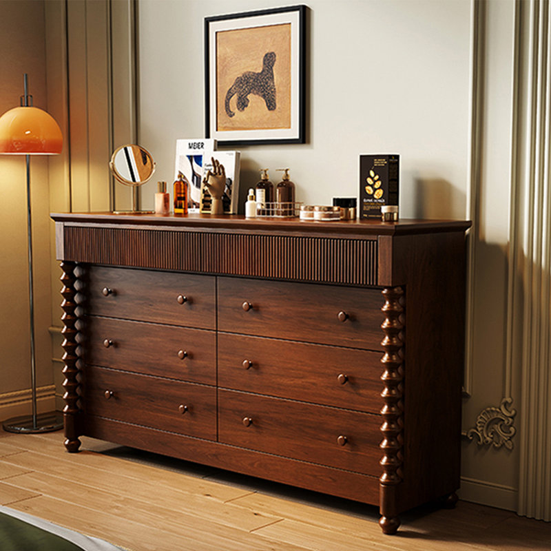 Commode d'appoint en bois massif brun standard