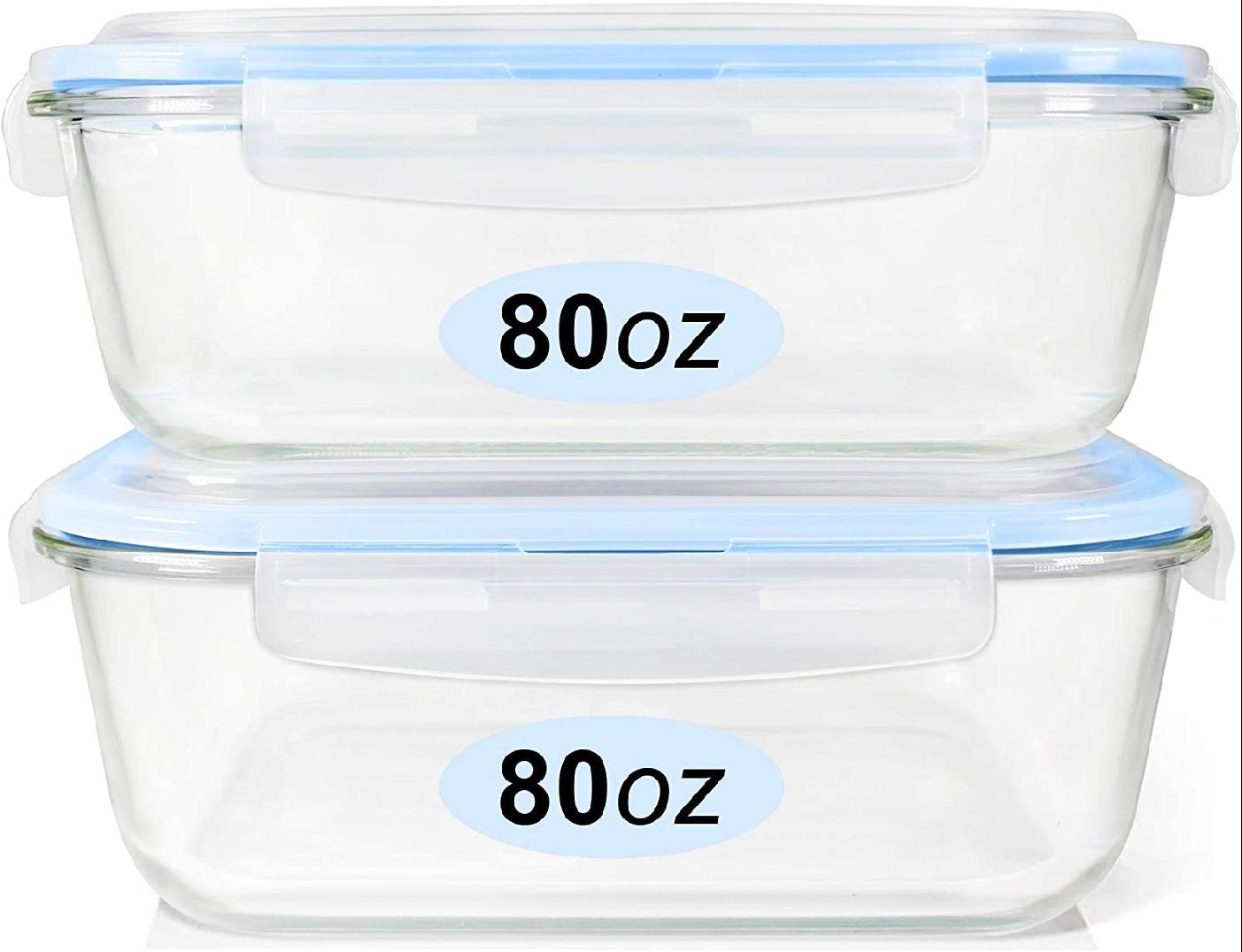 Glass Food Storage Containers, Airtight Leakproof Glass Lunch Boxes With  Snap Lock Lids, Meal Prep Containers With Lids For Kitchen, Home Use, Safe