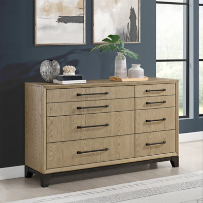 Commode 8 tiroirs caramel et cacao