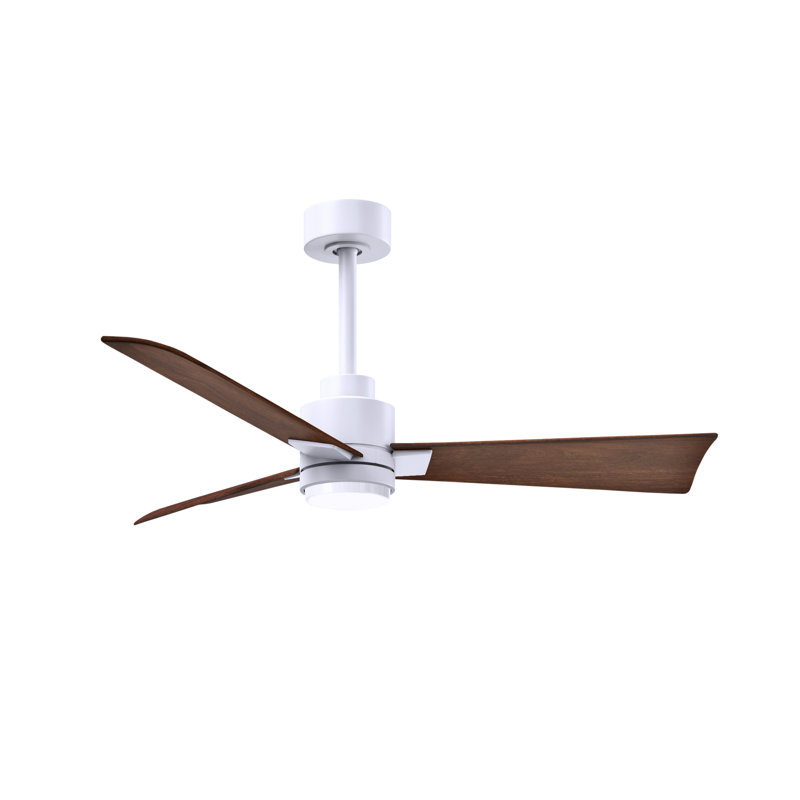 Ventilateur de plafond Alessandra, Blanc mat, 42", Noyer
