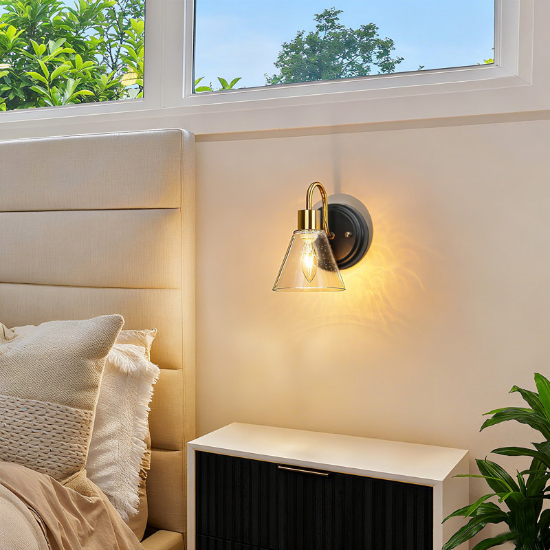 Modern Simple 1-Light Dimmable Wall Sconce Bathroom Vanity Light Bedroom Reading Lamp