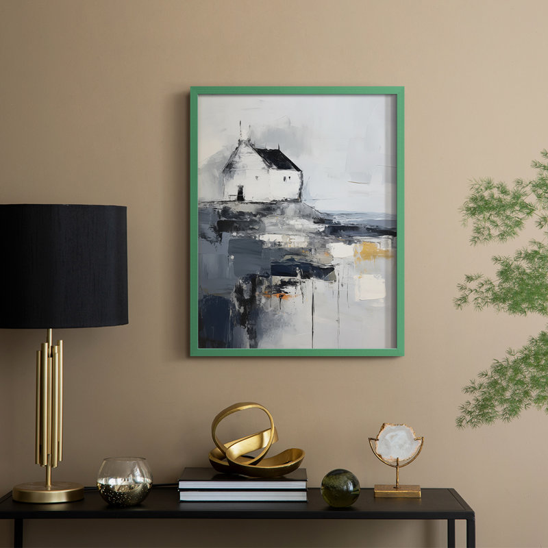 «NAUTICAL Series», reproduction encadrée en bois massif, 11" H x 9" W, Vert