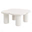 Modern Coffee Table Set Of 2, Irregular Shape Coffee Table With Four Roman Column Legs And End Table With Glass Top, End Table