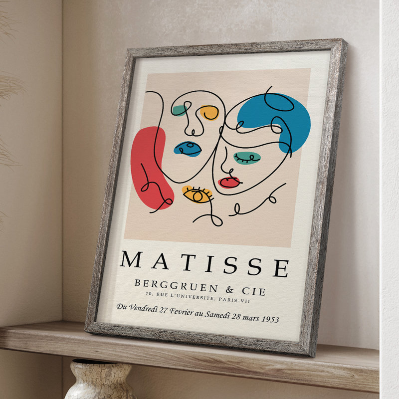 Matisse CEC XXV III, reproduction d'art encadrée - bois massif, H 11 po x l 9 po