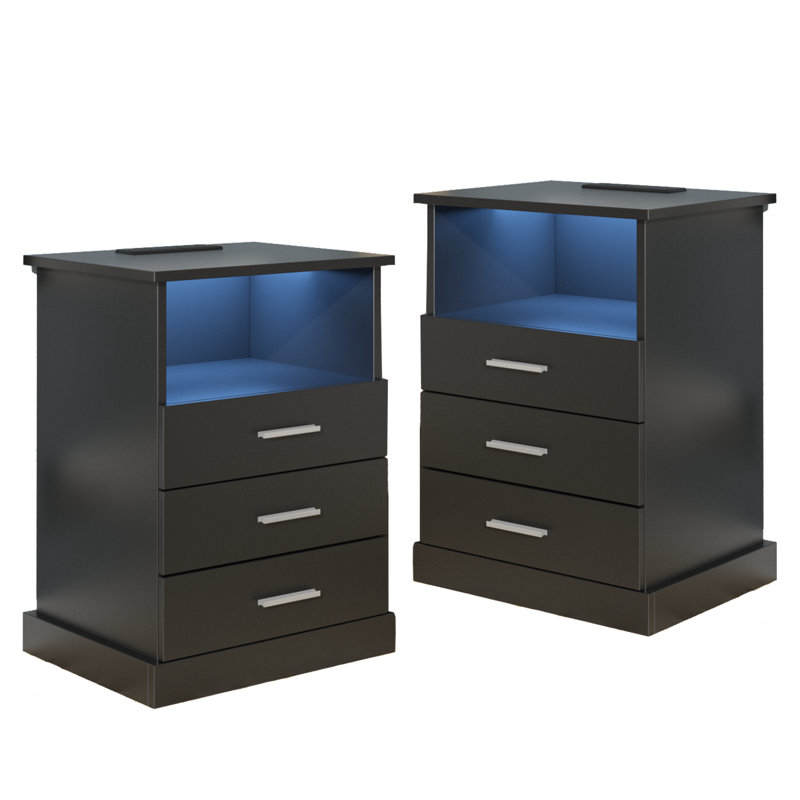 Tahliya 16.9'' W Nightstand, Black, Individual