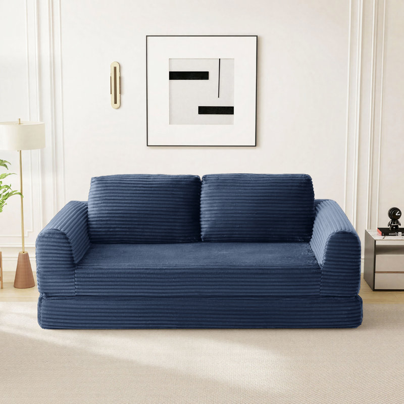 Canapé-lit Boneless Cloud Compression, H 33,8 po x l 82 po x P 37,4 po, Bleu