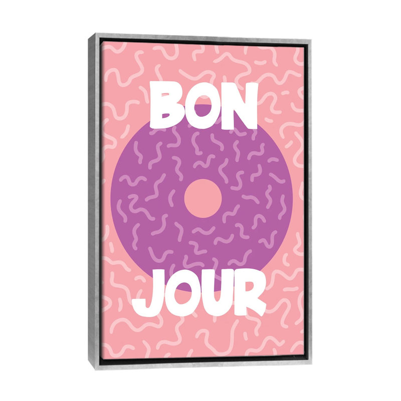 Bonjour - reproduction d'art murale - toile encadrée, 26 po x 18 po, Toile avec cadre, Argent