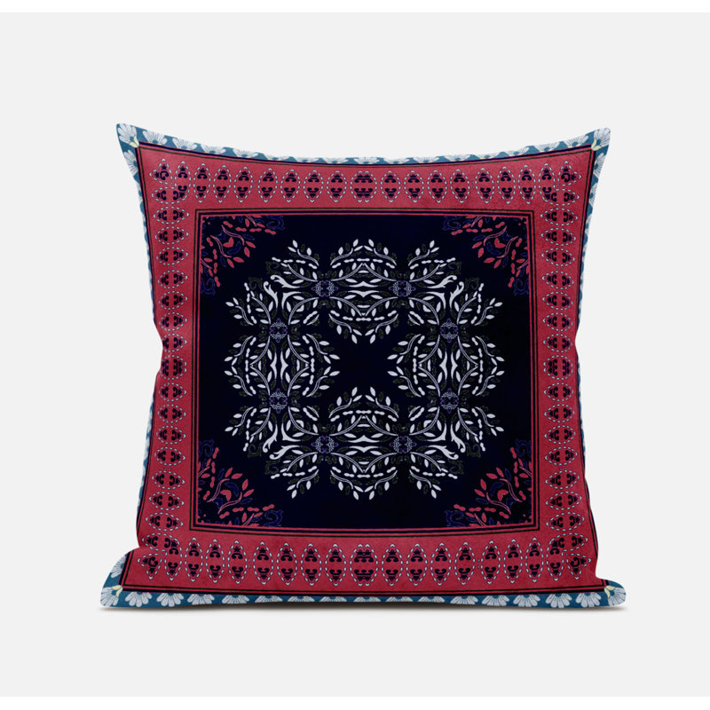 Housse et insert de coussin carré Window Window, 16" x 16", Noir et rouge