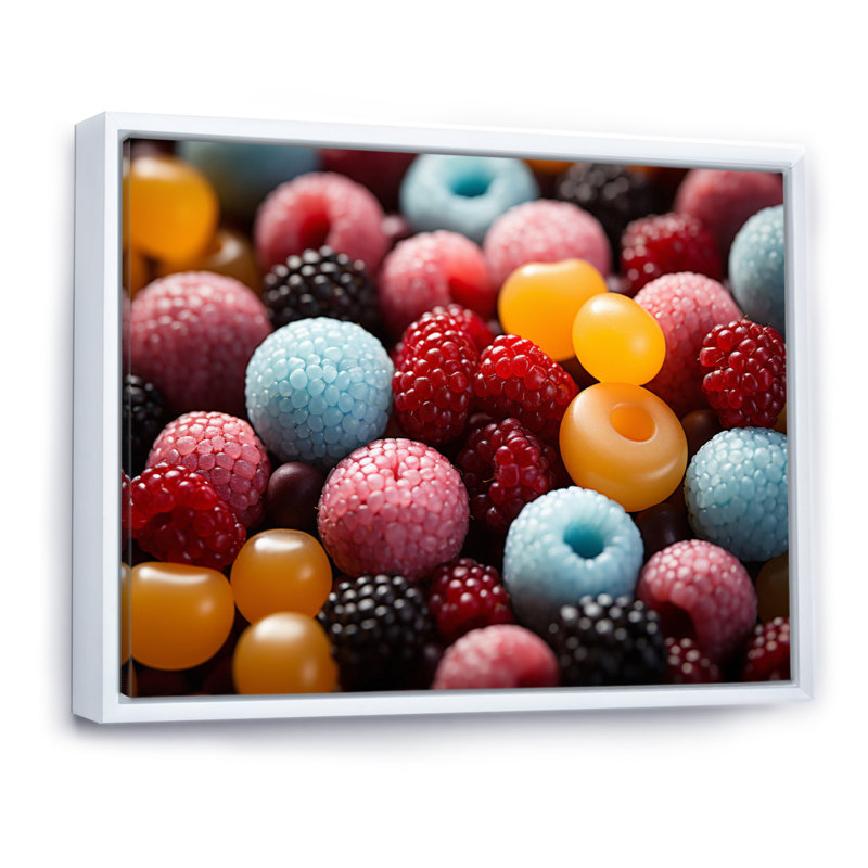 «Colorful Pop Art Candy I», reproduction, Cadre flottant blanc, H 12 po x l 20 po x P 1 po