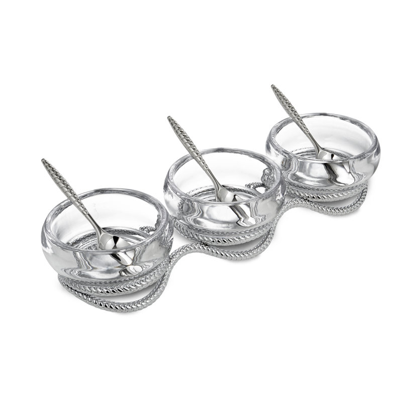 Nambe Braid Triple Condiment