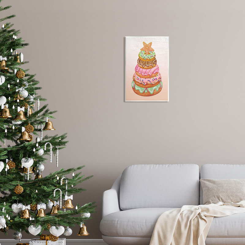 «Seasonal Sweets Stacked Donuts» par Lil 'Rue - impression sans cadre sur panneau de fibres à densité moyenne