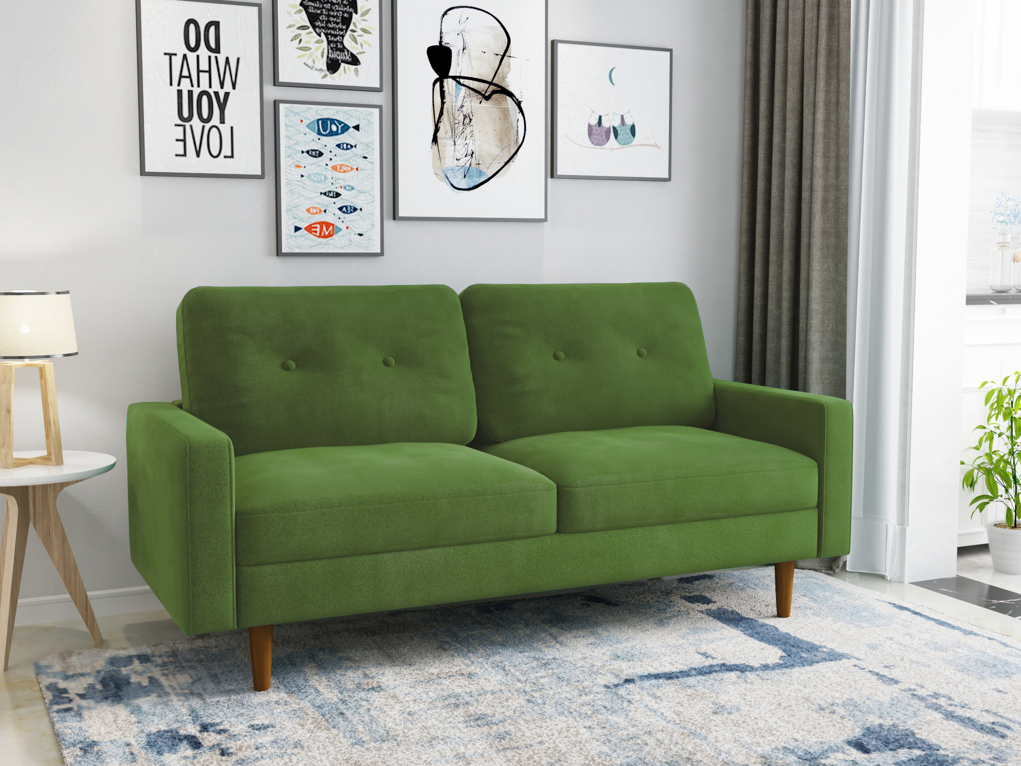 winners life 70'' Velvet Sofa Wayfair