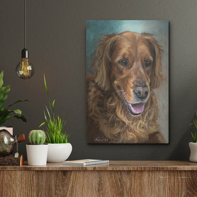 Red Barrel Studio® 'Dogs Golden Retriever' by Lindsay Kivi Metal Wall Art