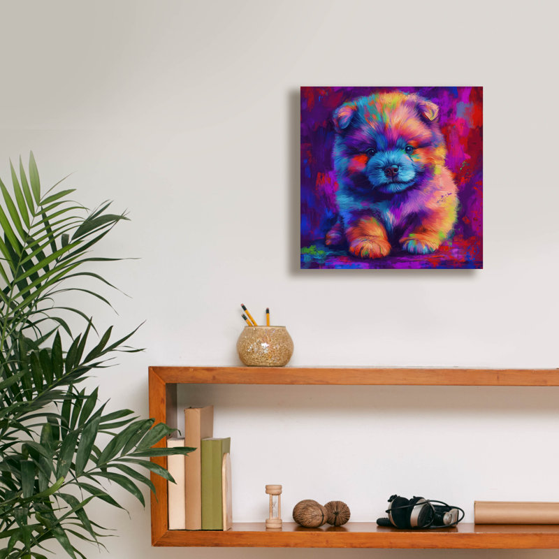 «Woof Chow Chow» par Rich Monet, art mural sur toile, 12 po x 12 po, H 12 po x l 12 po