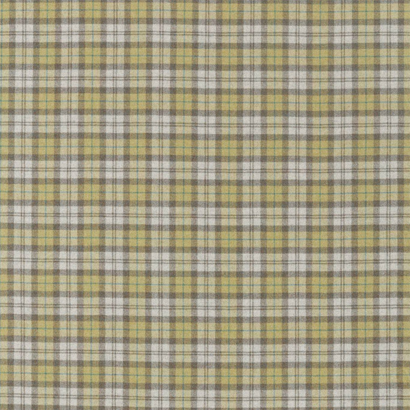 Fenton Check Fabric, Caraway/Green