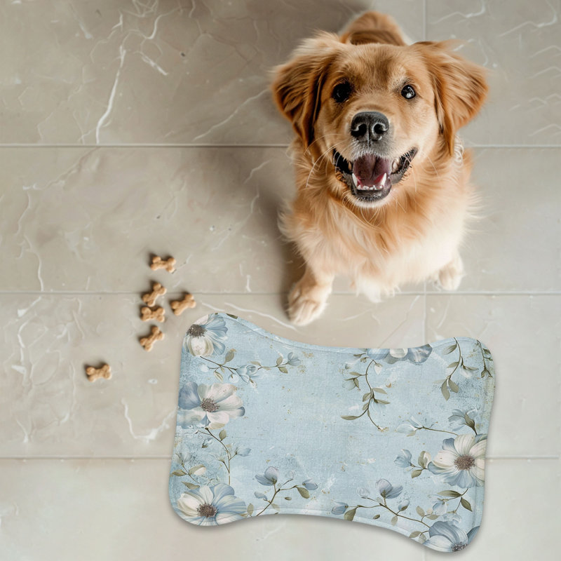 Tapis à motif floral délavé 1 pièce