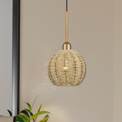 Mini-luminaire suspendu en forme de feuille d'or antique 1 lumière Summervine