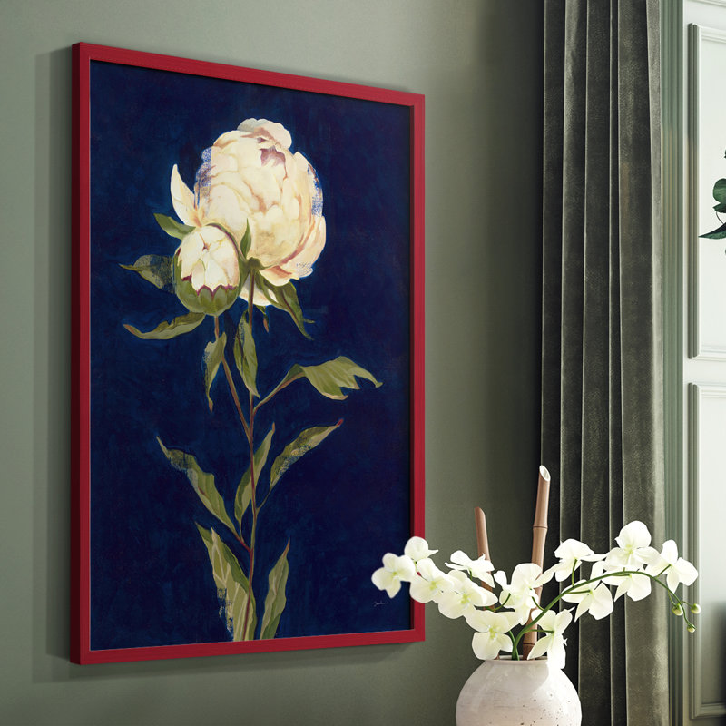 Impression encadrée «PRETTY AS A PEONY II» - bois massif, Rouge, H 10 po x l 8 po