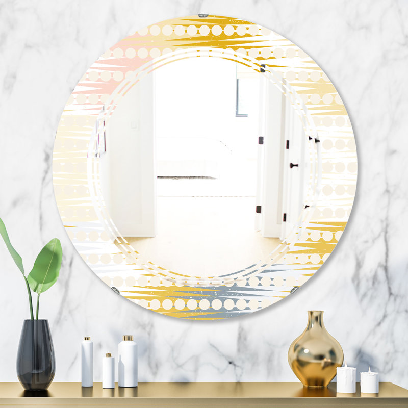 Miroir mural sans cadre à conception abstraite moderne et contemporain Triple C, H 31,5 po x l po