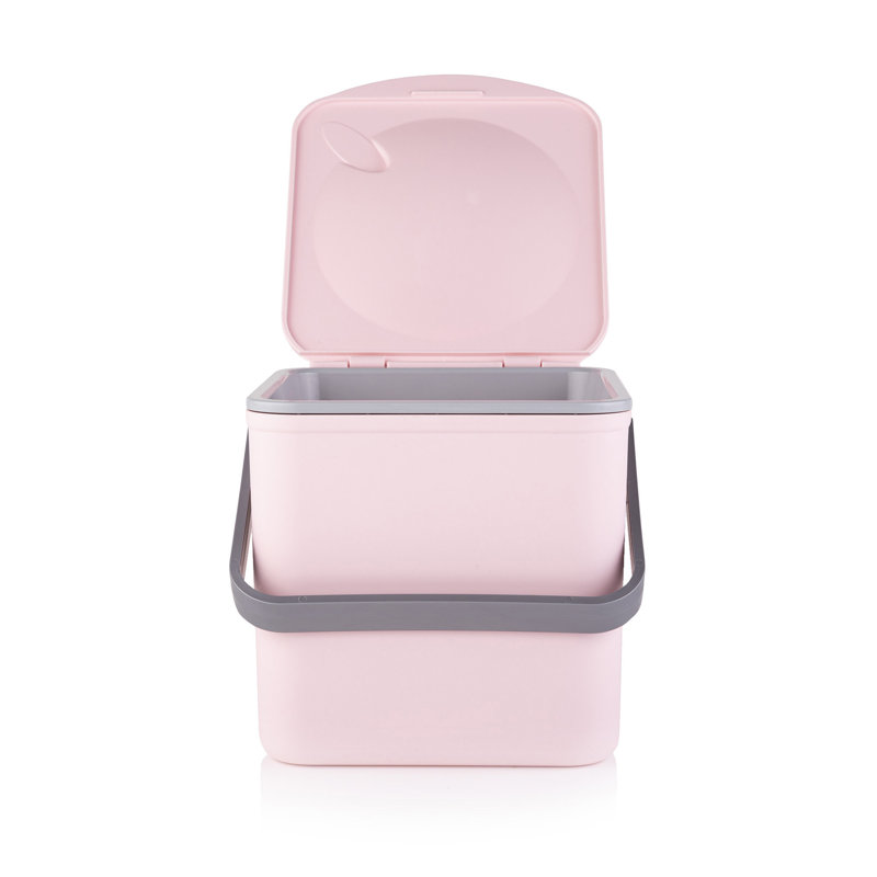 Plastic Manual Lift Recycling Bin - 3.5L, Pink