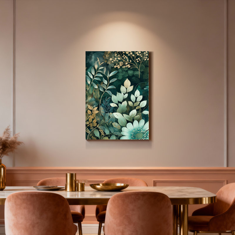 Ensemble de 1 tableau sur toile à motif floral botanique, H 24 po x l 16 po