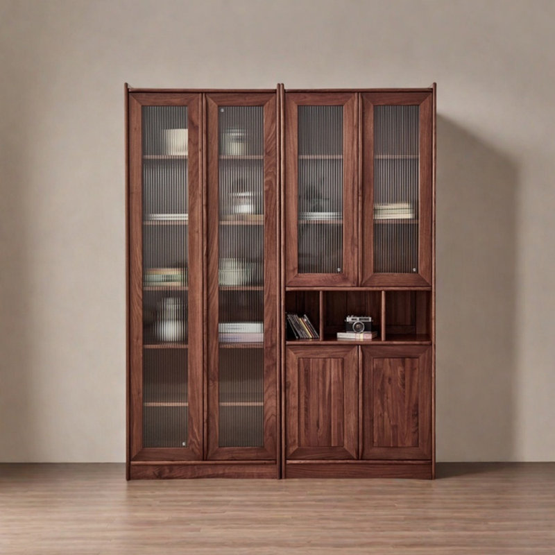Bibliothèque en bois de noyer noir pur