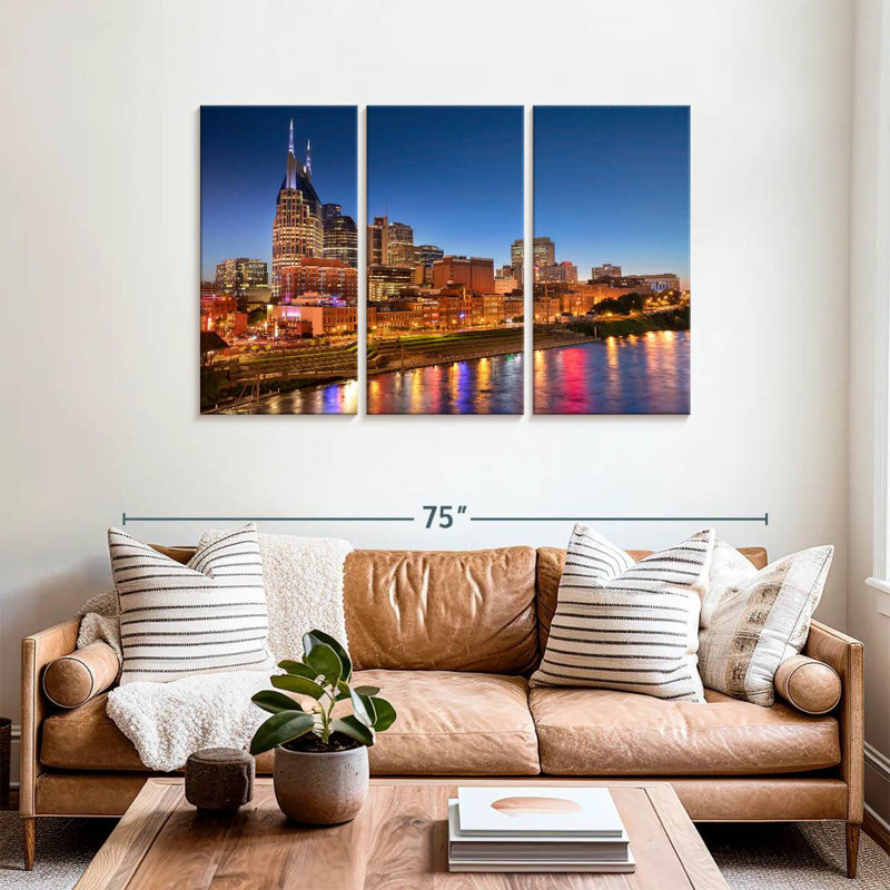Lumières Sirci du centre-ville de Nashville, H 36 po x l 57 po
