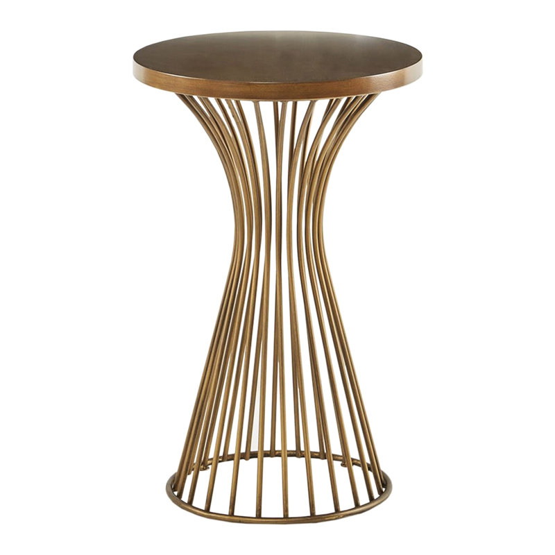 Et piédestal en métal de 30 po, finition bronze, assemblage requis, plateau de table et base fournis avec outils, bronze requis inclus