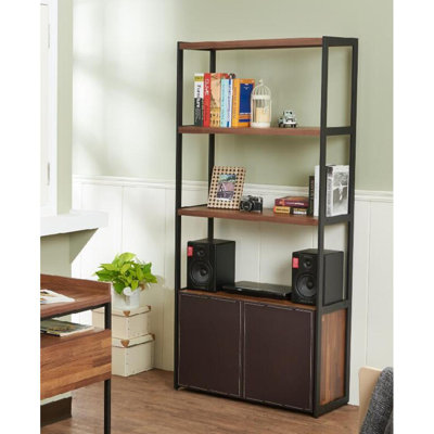 Solution de rangement à tablettes multiples avec finition en polyuréthane espresso Sara
