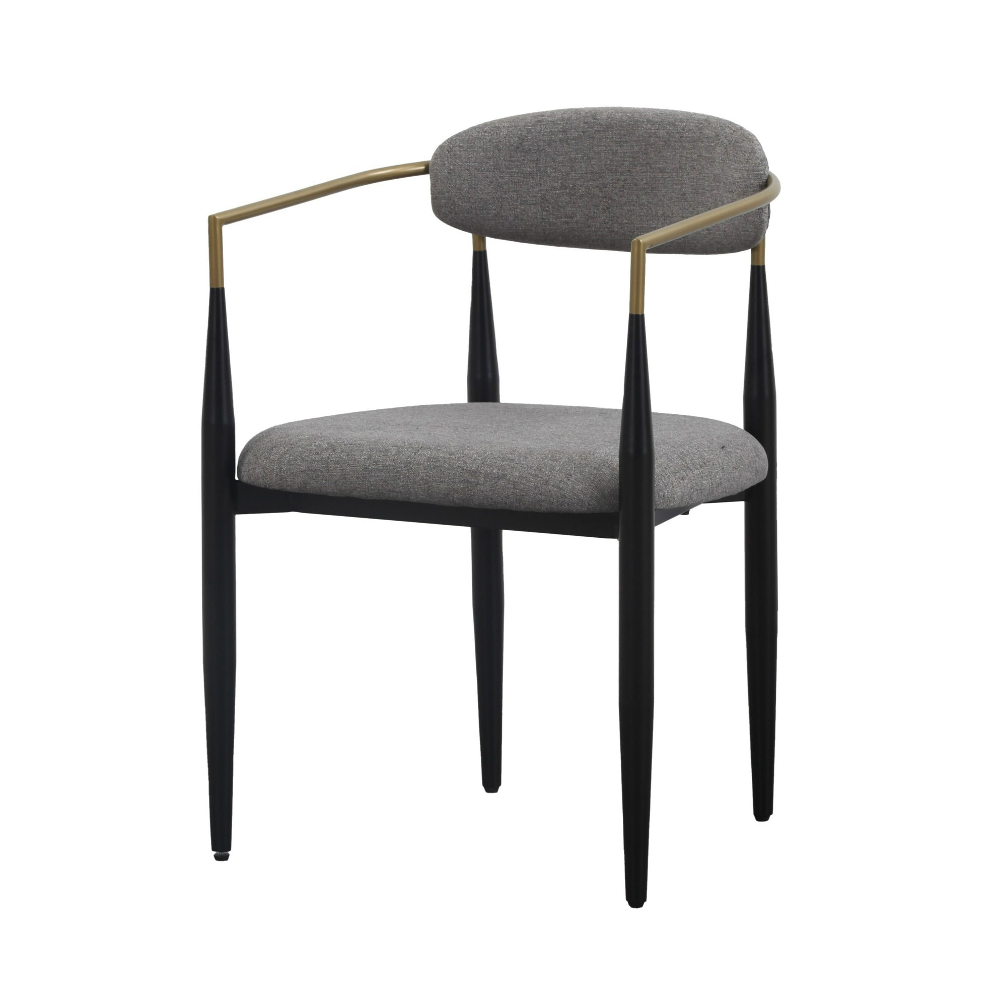Ayliana Fabric Arm Chair Dining Chair, Medium Gray
