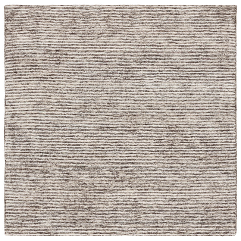 Kedwin Ebony Hand Tufted Wool Cotton Rug in Beige, Square 6'