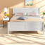 Lit plateforme robuste en bois massif de style classique pour la maison