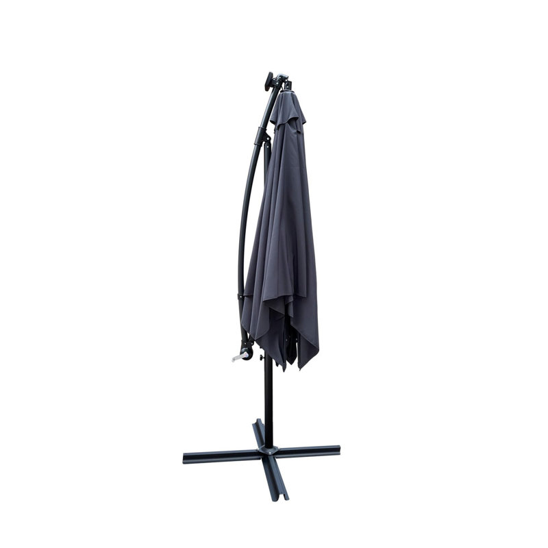 Parasol d'extérieur à énergie solaire à DEL, Anthracite, 98.4" W x 98.4" D