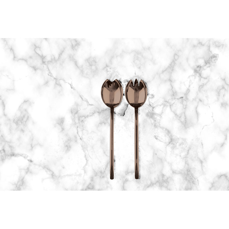 Couverts à salade raison (fourchette et cuillère), Bronze, L 9,66 po x l 3 po