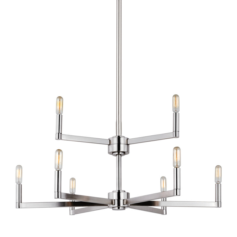 Haines 9 - Light Dimmable Classic / Traditional Chandelier, Brushed Nickel
