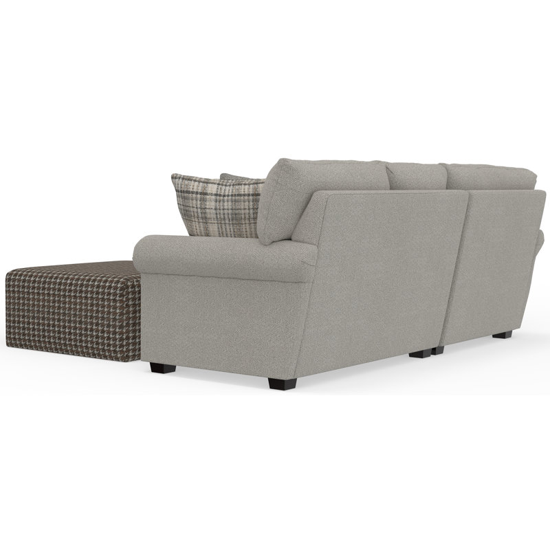 Livingston - 2Pc Sofa Chaise With Comfort Coil Seating, 40" Cocktail Ottoman And 6 Accent Pillows Included, Left Hand Facing
