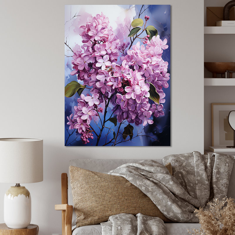 Lilas beauté dévoilé sur toile, H 40 po x l 30 po x P 1,5 po, Toile tendue