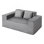 Canapé-causeuse, canapé de 63 pouces à 2 sièges pour le salon, petit canapé moderne en velours côtelé avec ressorts ensachés, coussins moelleux, causeuse confortable pour chambre à coucher, bureau ou appartement, sans assemblage requis, gris