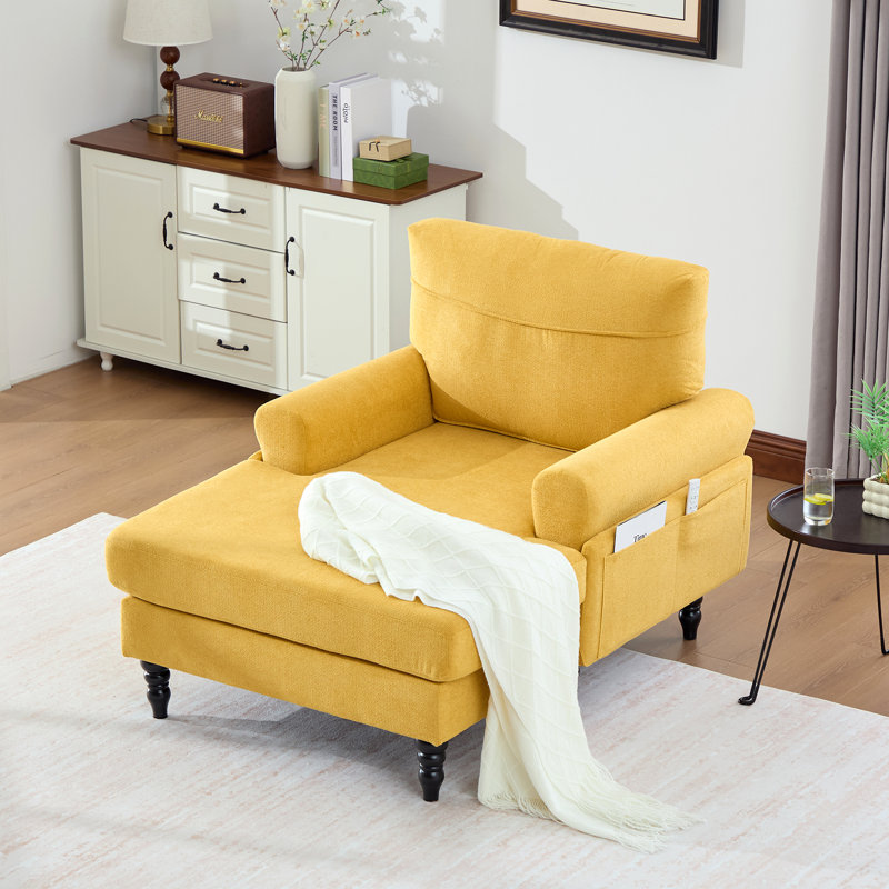 Fauteuil inclinable Chenille, Jaune moutarde
