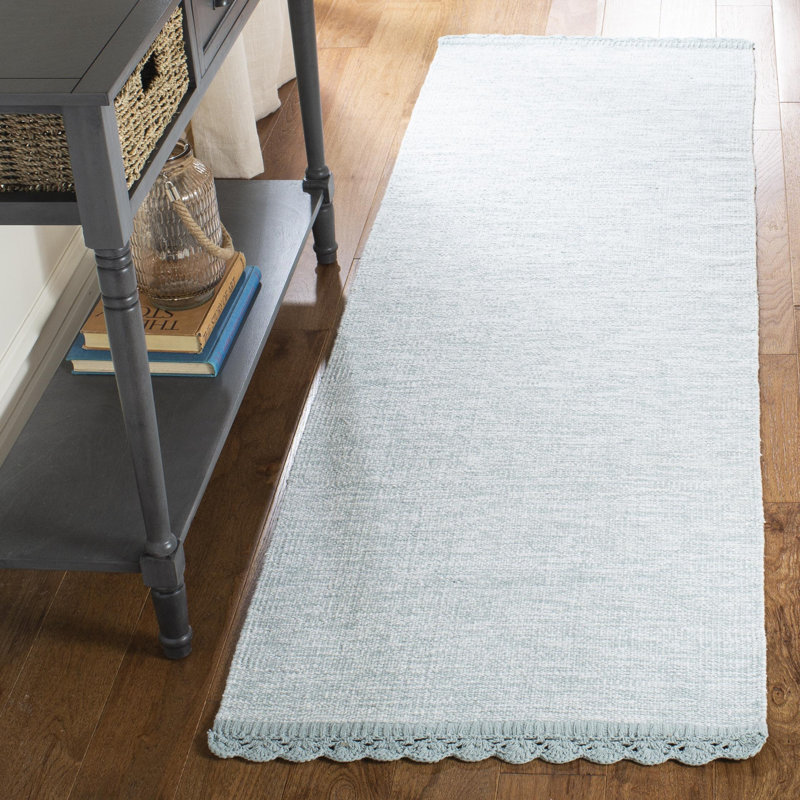 Mohnton Hand Woven Cotton Solid Color Rug, Runner 2'3" x 7'